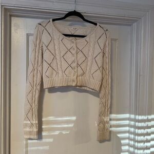 Brandy Melville Cream Cropped Cardigan